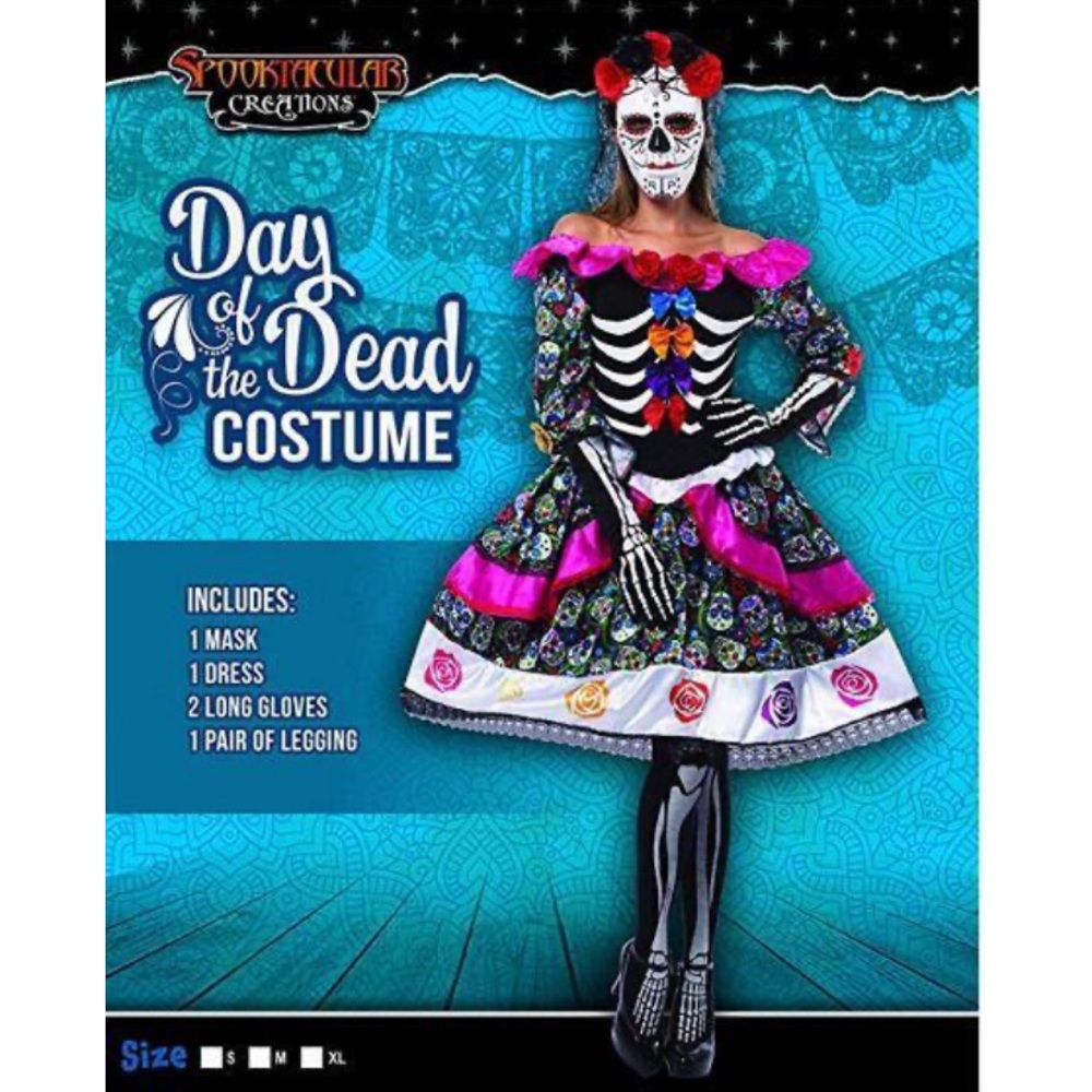spooktacular creations day of the dead women's adult halloween costume
